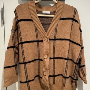 Oak+ fort oversized plaid cardigan